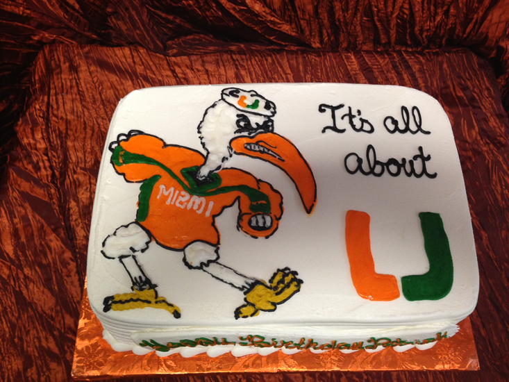 University Of Miami Hurricanes Father's Day Football Cake 